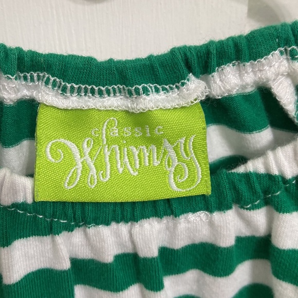 Classic Whimsy Fall Infant Girl Green Striped Pumpkin Dress Size 3 months - Picture 5 of 7